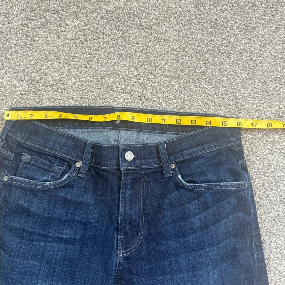 7 For All Mankind Men's Slimmy Straight Leg Jeans - Dark Wash Size 33 EUC - Picture 9 of 11